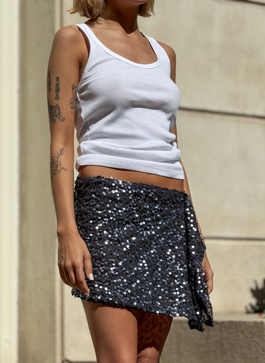 Pollera lentejuela moonlight